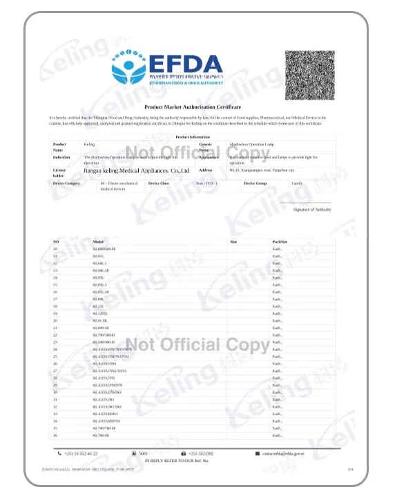 Ethiopia — product market authorisation — Ethiopian Food and Drug Authority (EFDA)
