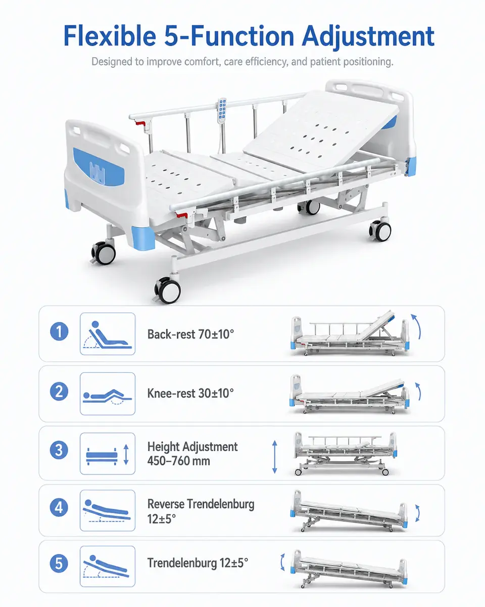 KL-BC103 electric hospital bed head section view