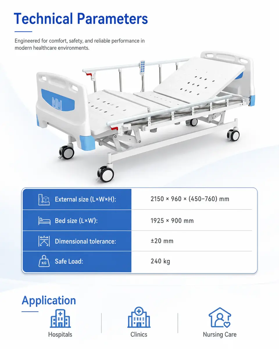 Keling KL-BC103 electric hospital bed full view in ward environment