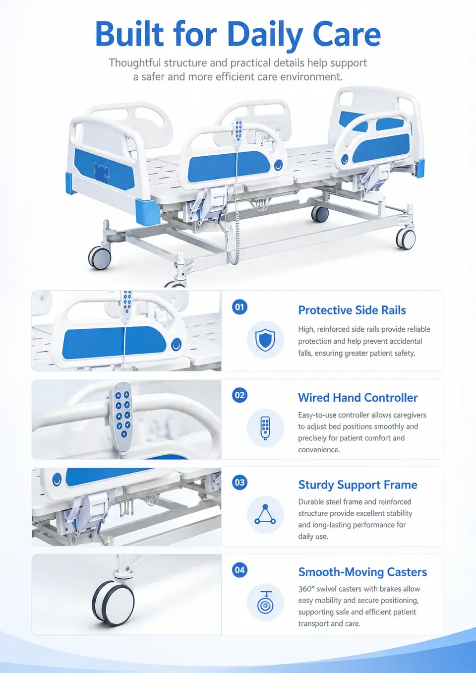 KL-BC104-A electric hospital bed control handset detail