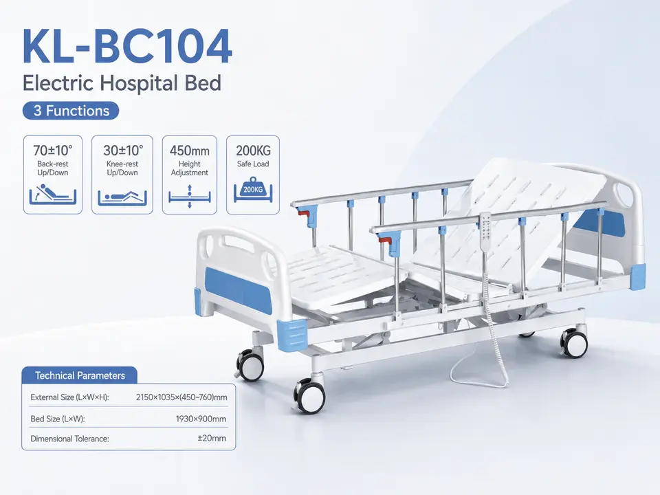 Keling KL-BC104 electric hospital bed in a ward setting