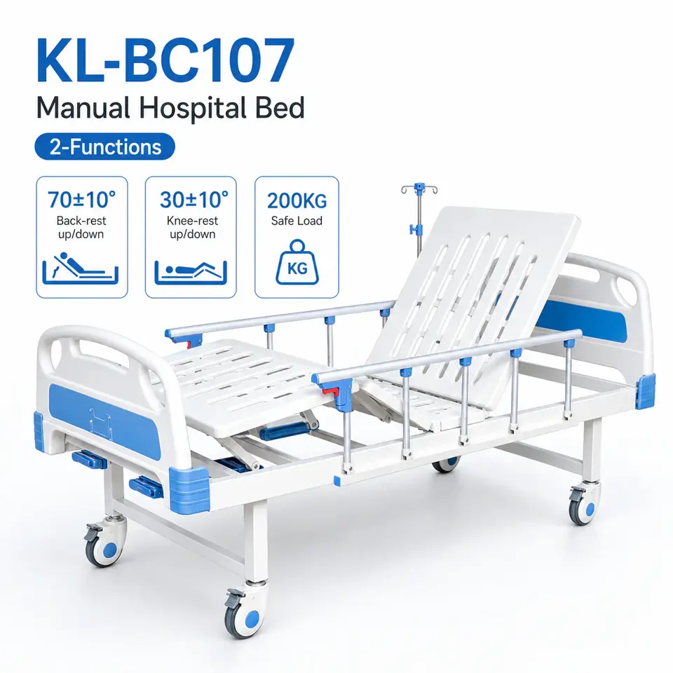 Keling KL-BC107 manual hospital bed in a ward setting