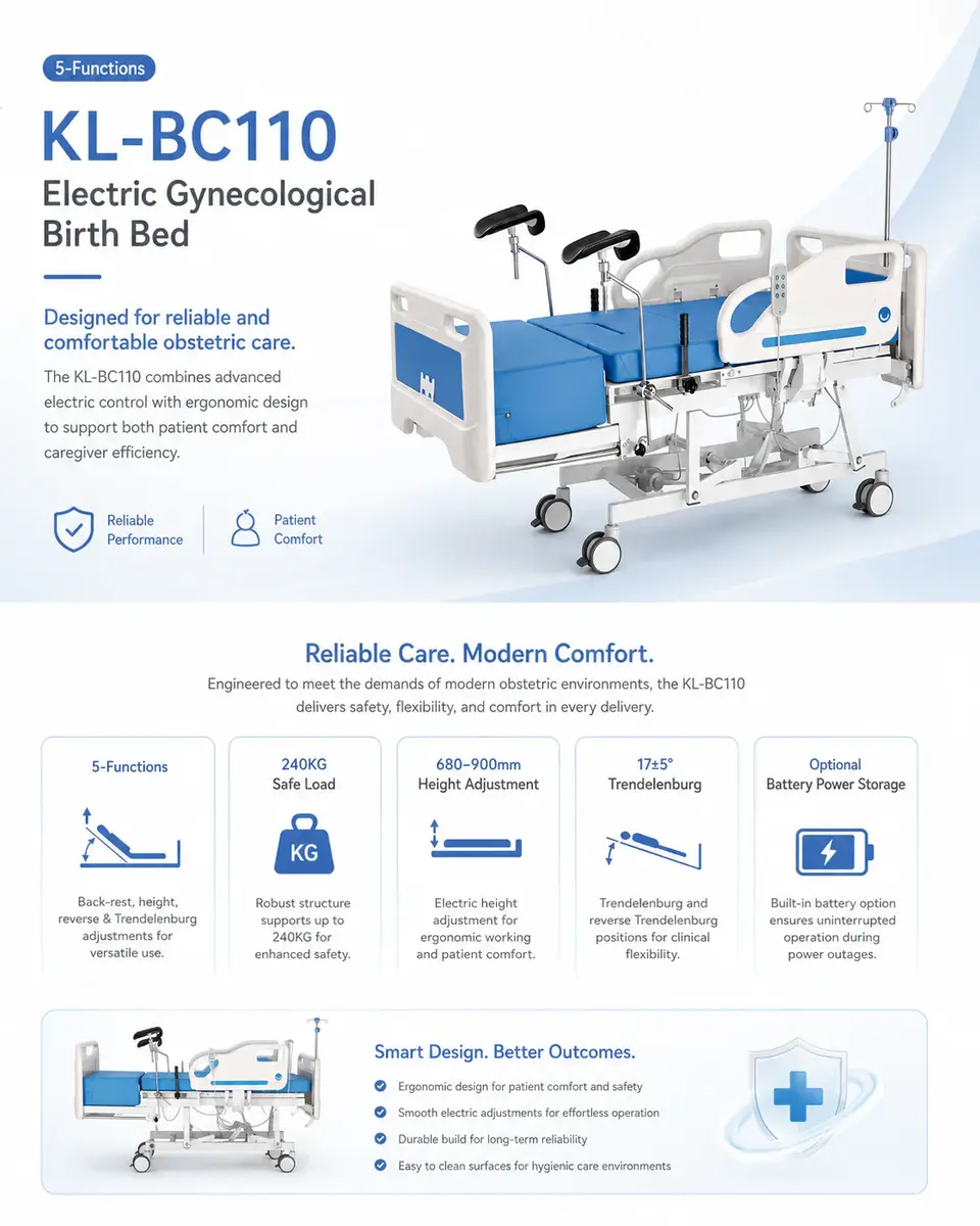 KL-BC110 electric gynecological bed control panel detail