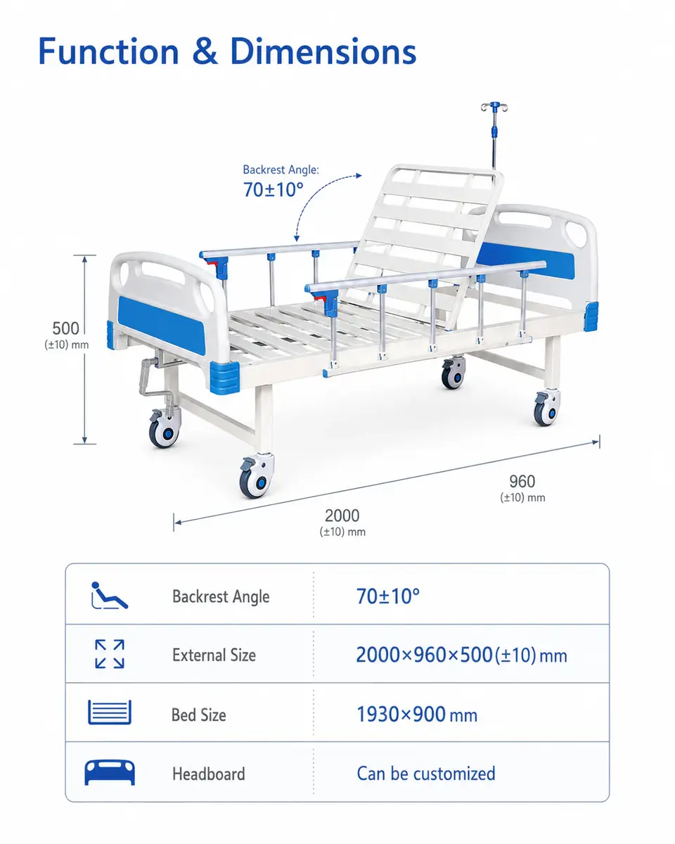 KL-BC129 flat bed backrest manual adjustment mechanism