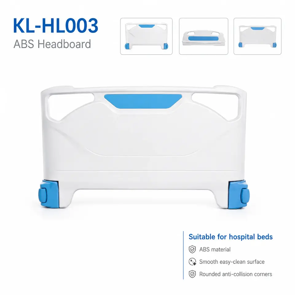 KL-HL003 ABS headboard installed at head of hospital bed in ward setting