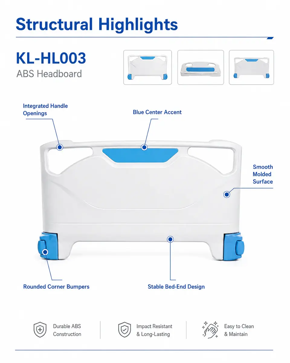 KL-HL003 headboard upper panel showing smooth ABS surface finish