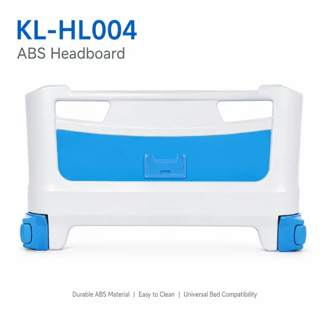 Keling KL-HL004 low-profile white and blue ABS hospital bed end board.
