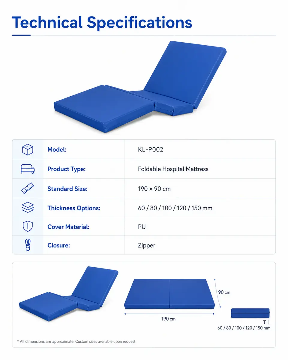 KL-P002 mattress segment join detail showing flexible articulation point