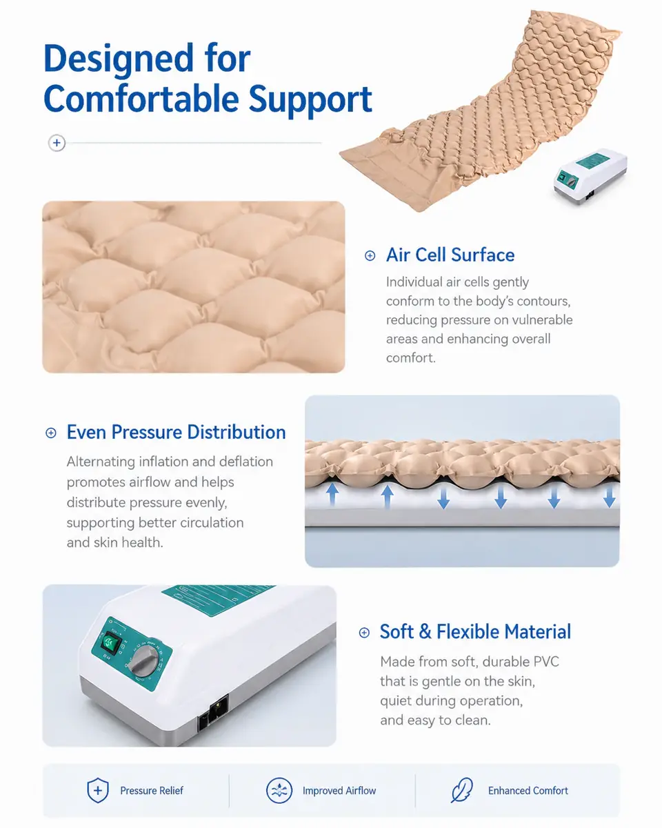 KL-P003 pressure-relief mattress in use on geriatric ward bed