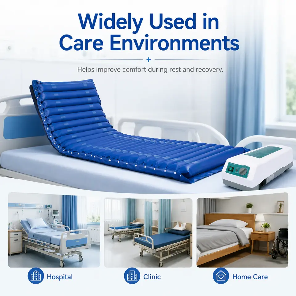 KL-P004 air mattress side view showing inflated tubular cell profile height