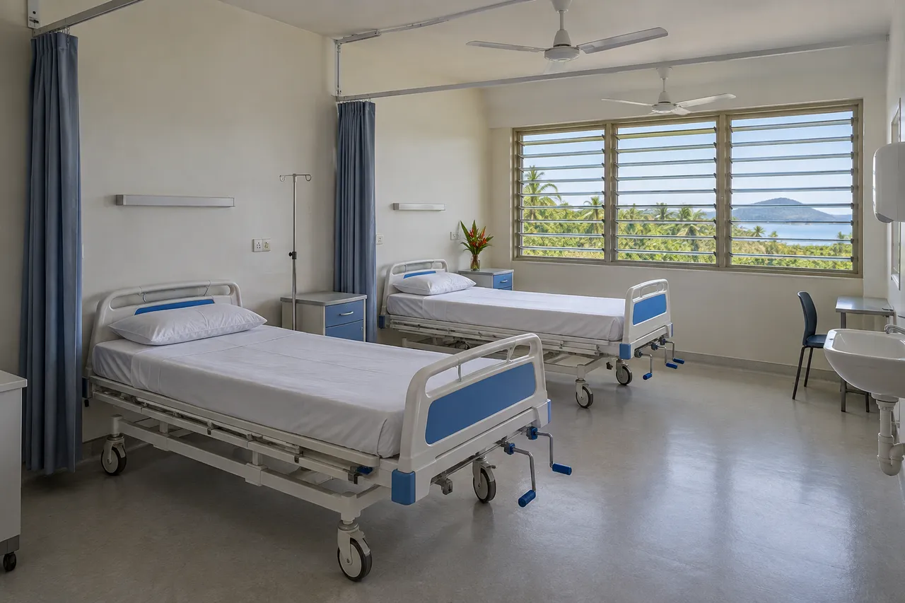 island clinic bed package scene; illustrative layout, not an actual customer installation